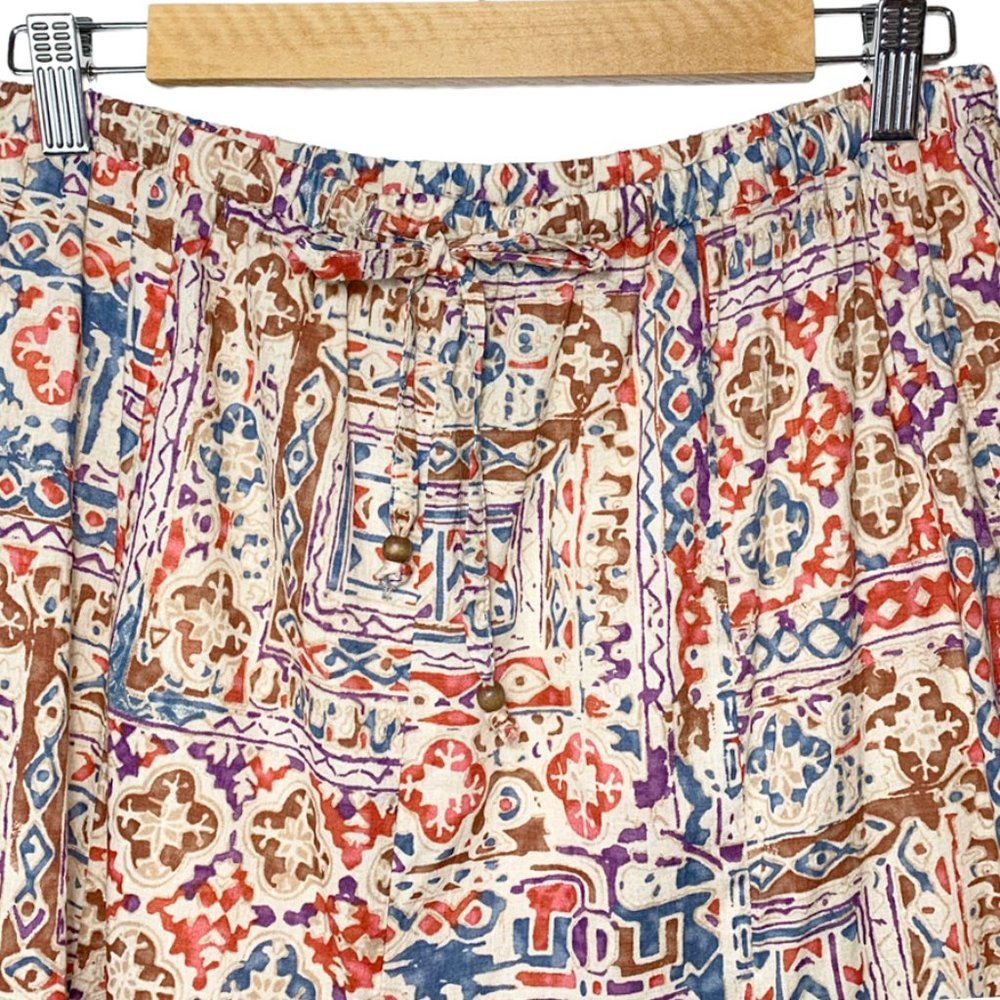 RALPH LAUREN Southwestern Print Lined A-Lined Midi Skirt - Picture 2 of 6